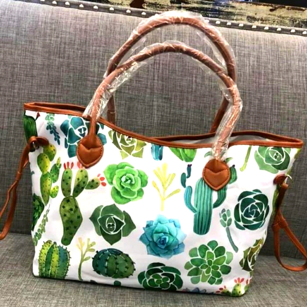 Succulent travel tote